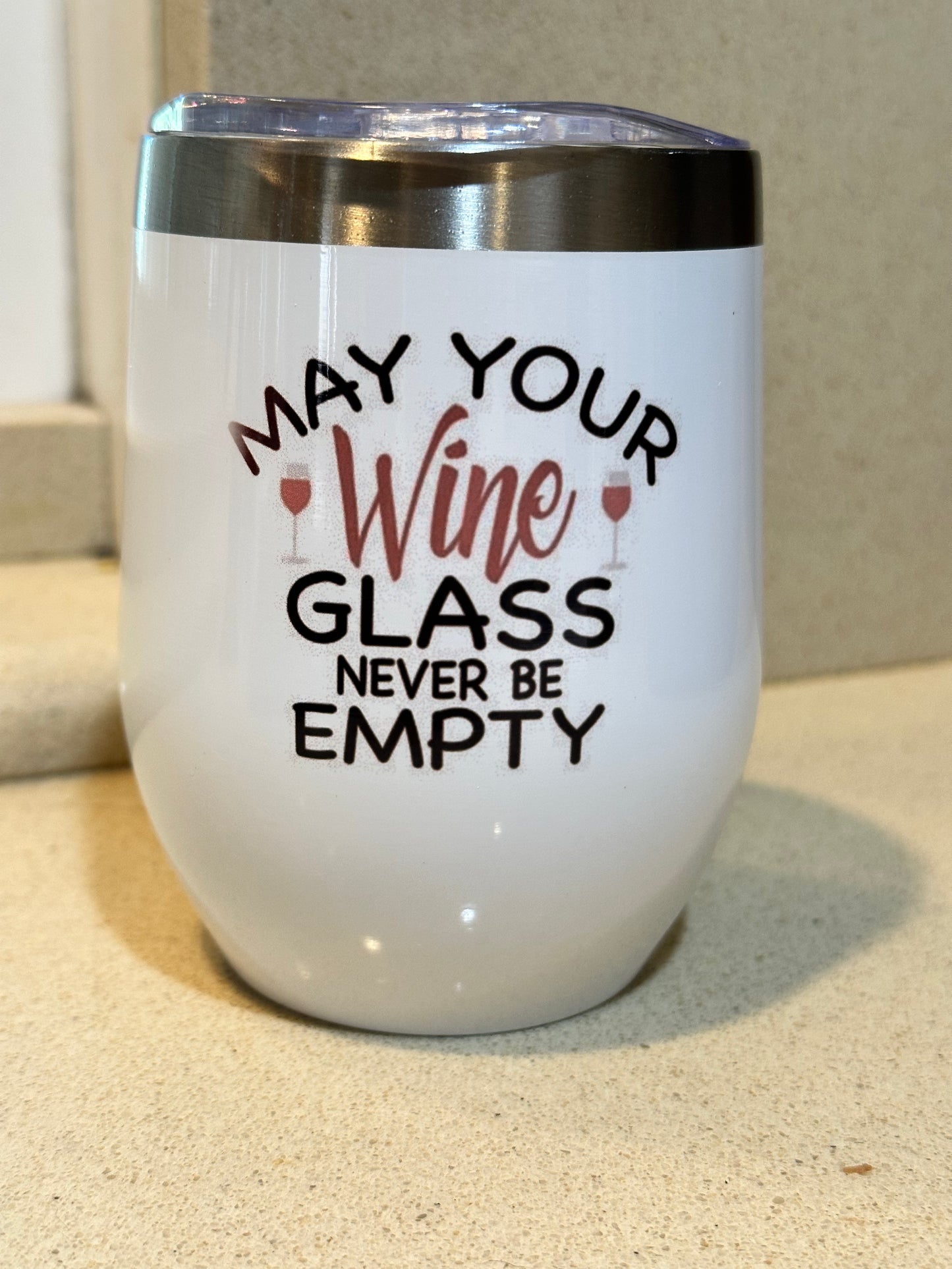 Glass Empty 12 oz wine tumbler