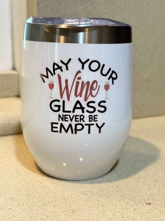 Glass Empty 12 oz wine tumbler