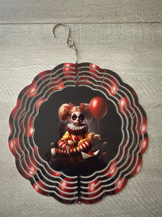 8" wind spinner - IT character with red balloon