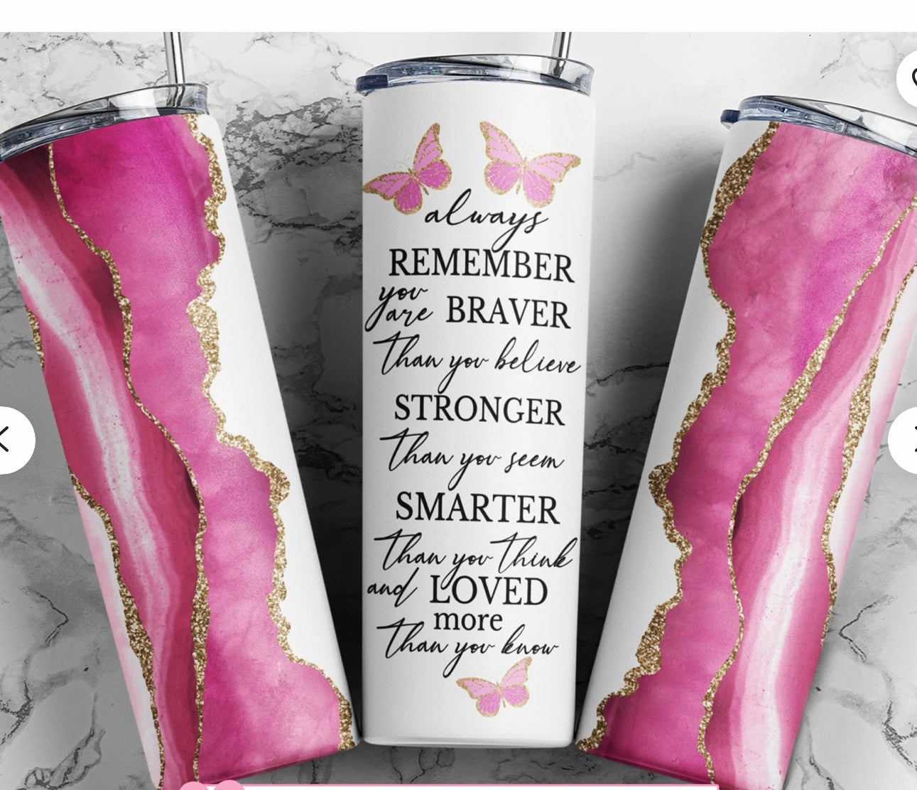 Braver Stronger Smarter 20 oz tumbler