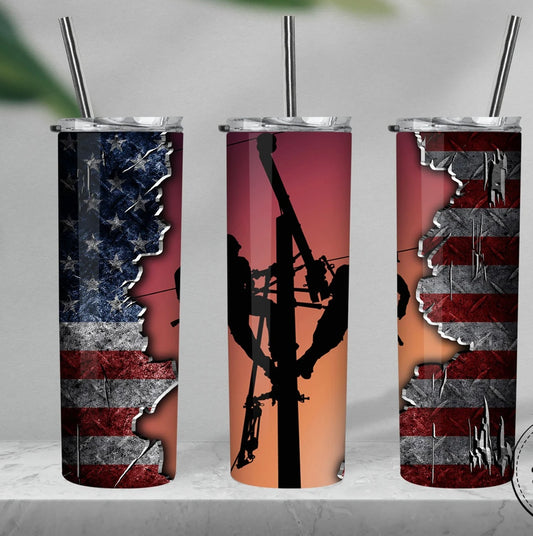 Lineman 20 oz tumbler