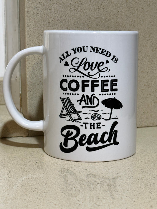 Coffee and Beach 15 oz coffee mug