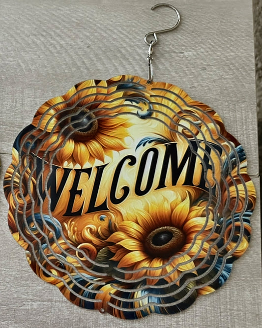 8" wind spinner - Sunflower Welcome